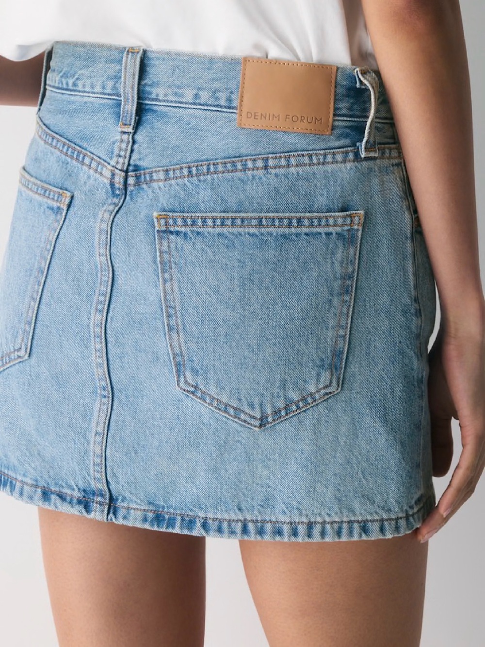 Denim Forum by Aritzia Light Blue Denim Mini Skirt - Picture 7 of 8